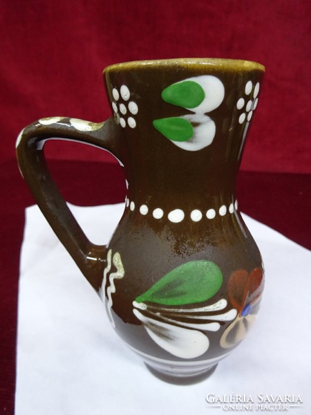 Glazed ceramic jug, jug, height 12 cm. He has!