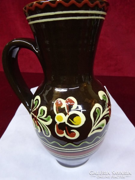 Hand-painted ceramic jug, jug, height 16 cm. He has!