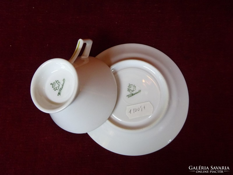 Volkstedt quality German porcelain coffee cup + placemat. He has!