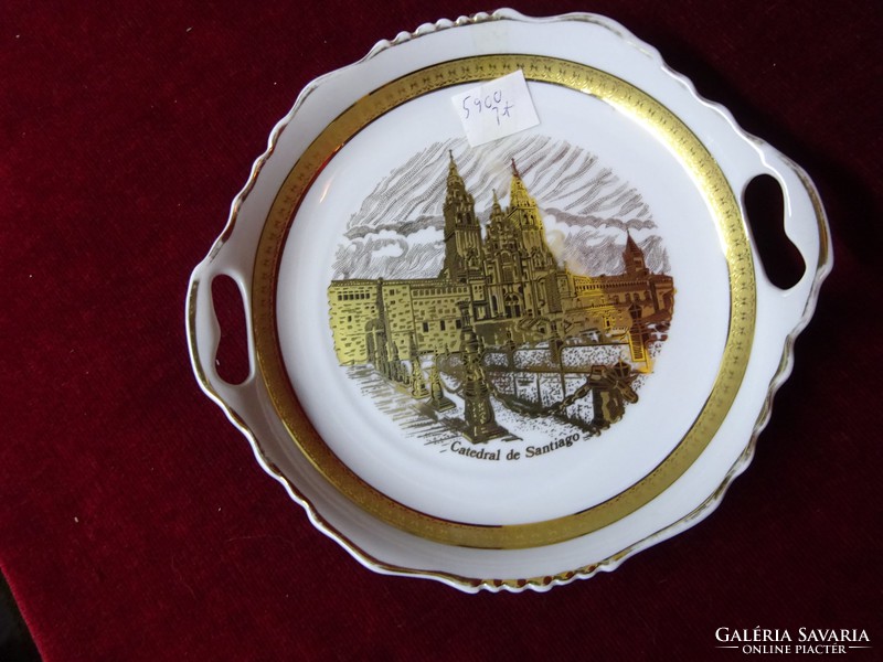 Spanish porcelain centerpiece with a view of the catedral de santiago. He has!