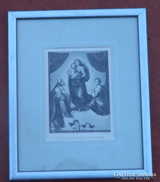 The Sistine Madonna - m. Lammel - antique print / new frame