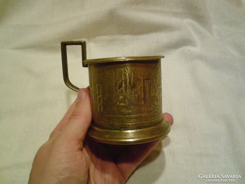 Very rare antique tea bottle holder (cup holder) fabric. Wolska pod Warsaw 1854