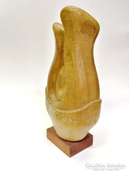 László Feldman: wooden statue of lovers - 02990