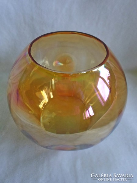Antique large-sized, beautiful iridescent blown spherical glass