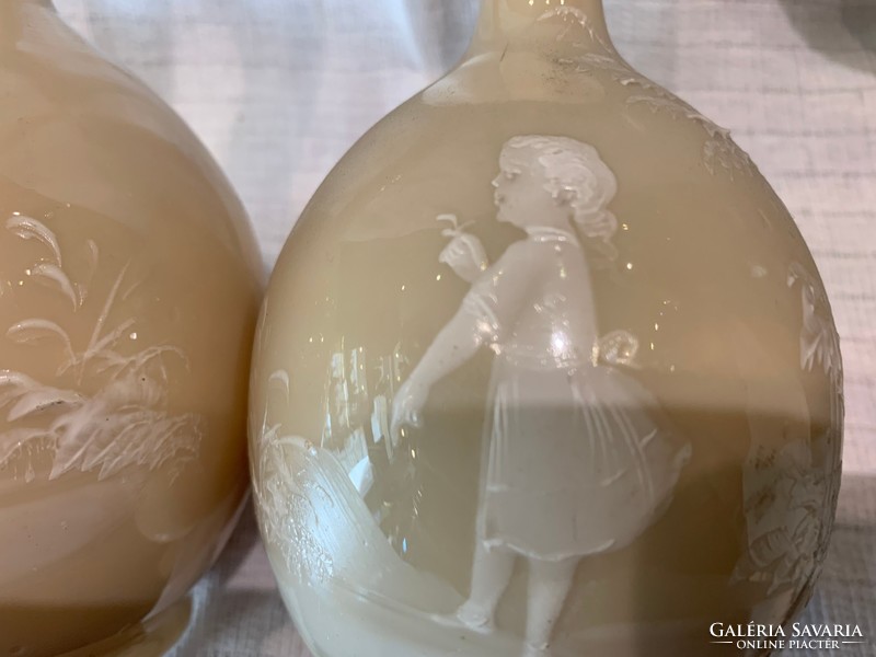 Osztrák rétegelt üveg speciális technikával készült váza pár