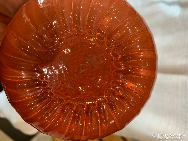 Muranoi piros egyszálas üvegváza