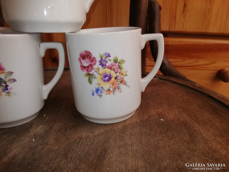3 beautiful floral drasche mugs, mug package, sold together. Beautiful collectible beauties
