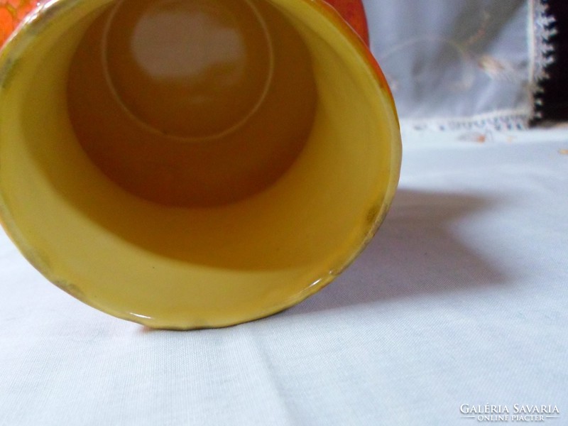 Tófej ceramic vase 1. (Small, orange, retro)