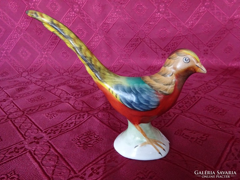 Bodrogkeresztúr gold pheasant figural sculpture, beautiful painting, size 12 cm. Vanneki yokai. !