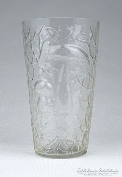 0Z961 Antik ritka különleges gombás üveg pohár