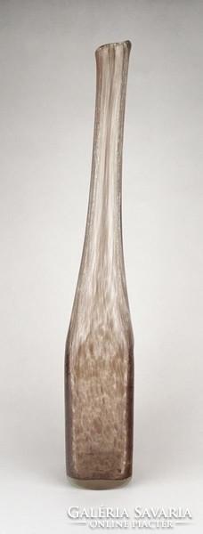 0Z808 Karcagi irizáló lila fátyolüveg váza 47 cm