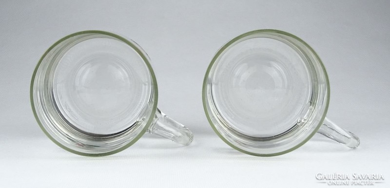 0Z957 Régi festett fújt üveg füles pohár pár