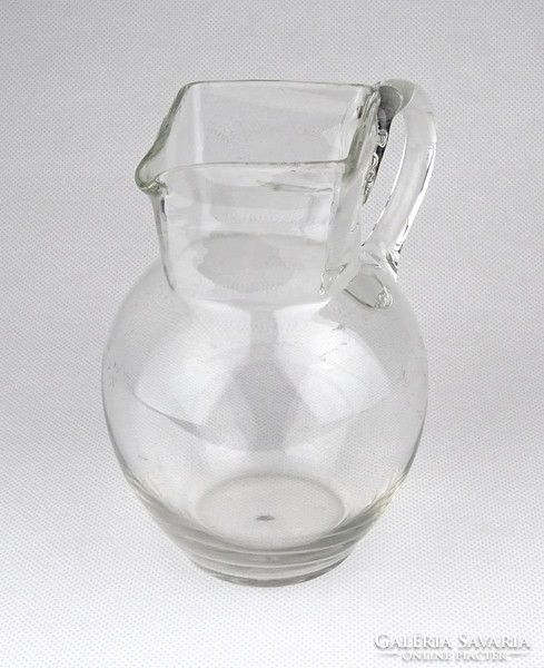0Z968 Régi kisméretű fújt üveg kancsó 12 cm ~ 1900 körül