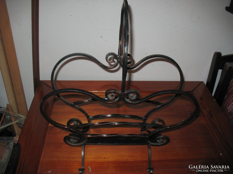 Wrought iron newspaper stand, fireplace log holder