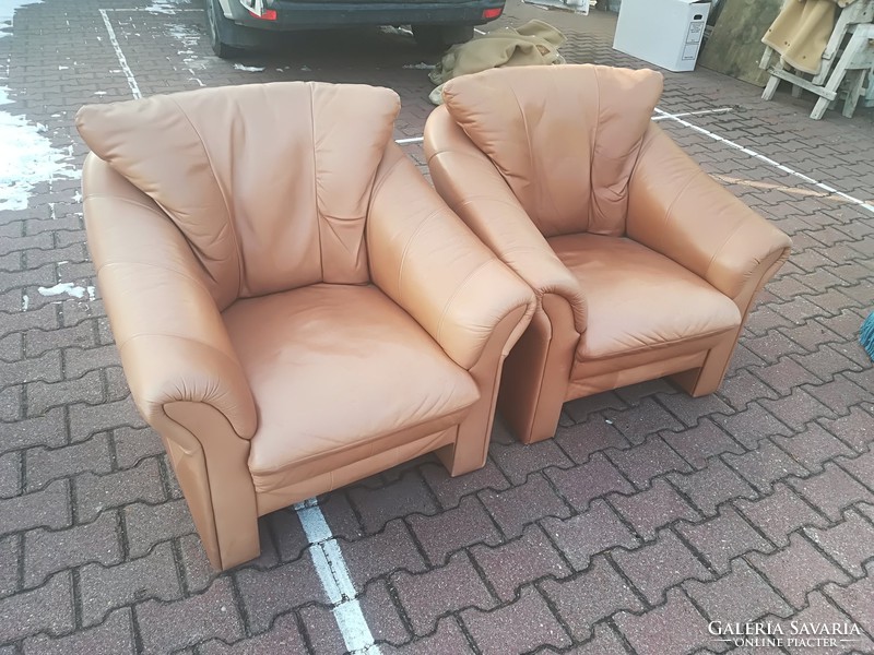 2 pcs leather armchairs