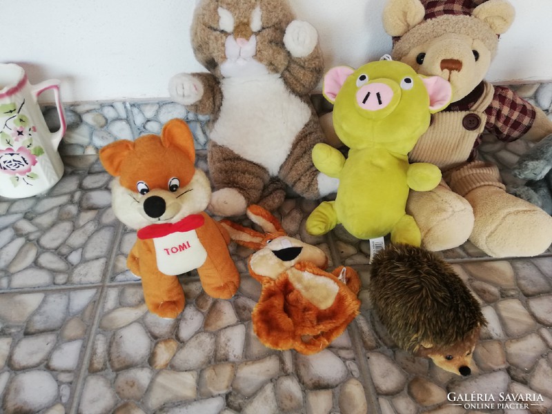 7 Pcs plush, plush toys, boomi, toy, cat, dog, hedgehog, tomy fox