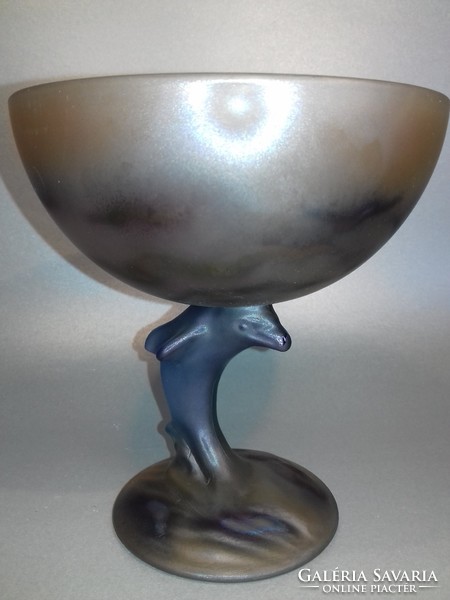 La rochere marked iridescent dolphin elegant serving glass goblet 4 pieces available gorgeous price per piece