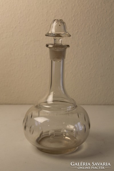 Antique glass wine bottle + stopper