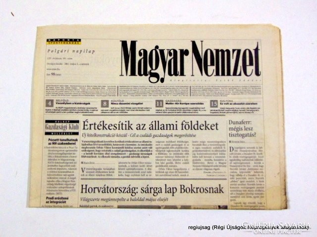2002 május 2  /  MAGYAR NEMZET  /  Régi ÚJSÁGOK KÉPREGÉNYEK MAGAZINOK Szs.:  14749