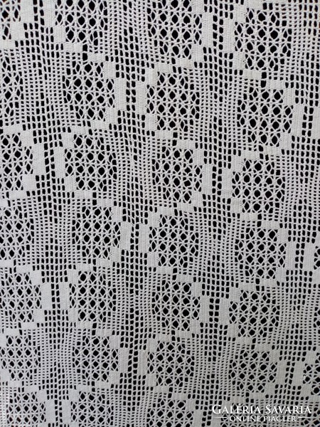 Old beautiful crocheted large size curtain bedspread