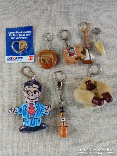 Retro key chain collection in one. 8 pcs