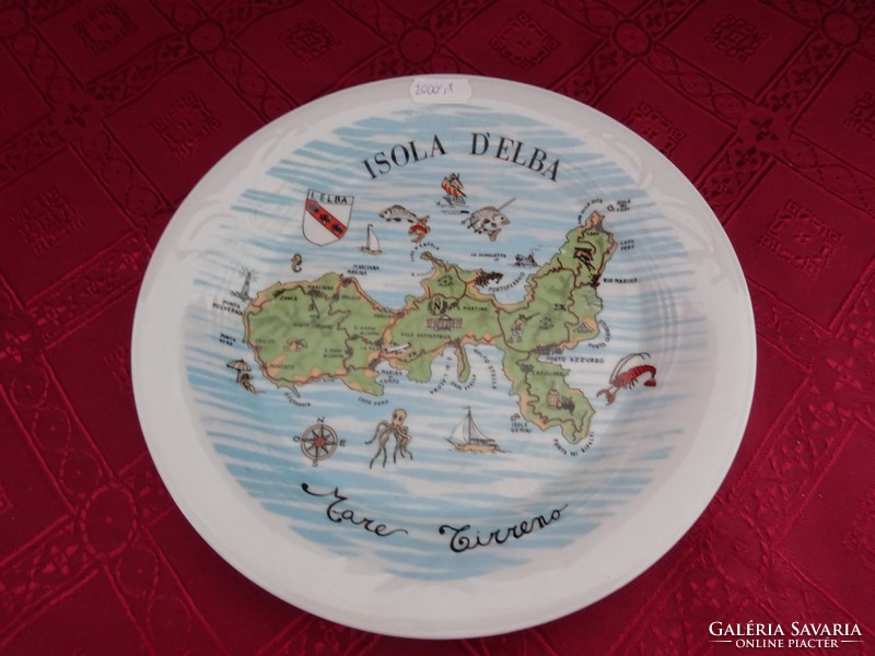 Spanish porcelain wall decoration plate, island of Elba, diameter 21.5 cm. He has!