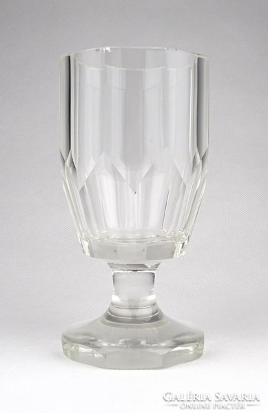 0Z974 Régi talpas Biedermeier üveg pohár 13.5 cm