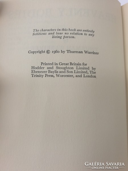 Thurman Warriner: Heavenly Bodies regény (1960)