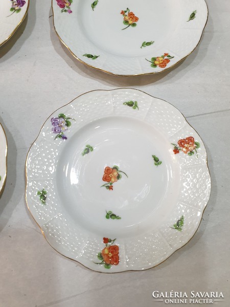6 Old Herend cake plates