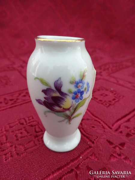 Hollóházi porcelán mini váza, magassága 5 cm. Vanneki! Jókai !