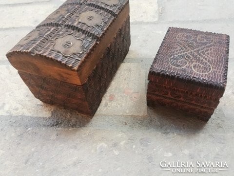 Wooden carved boxes