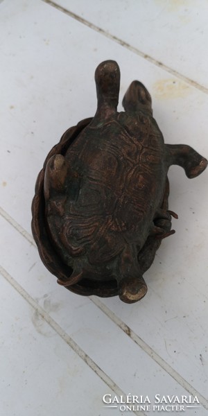Antique copper turtle ashtray
