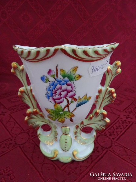 Herend porcelain, Victorian patterned, oval-topped vase, height 11 cm. He has!