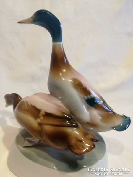 Pair of Zsolnay wild ducks