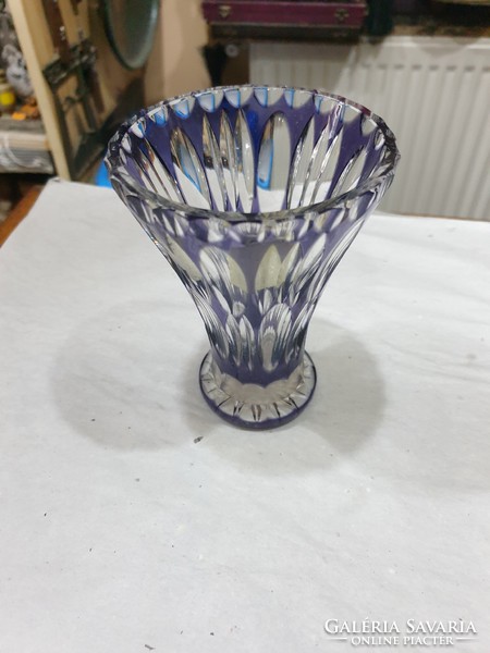 Régi kék kristály váza 