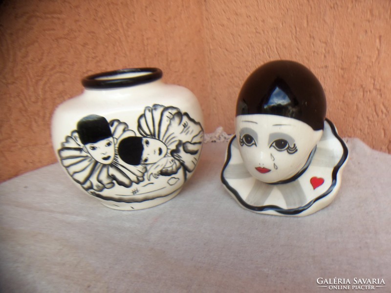 Vase and ornament decorated with clowns!