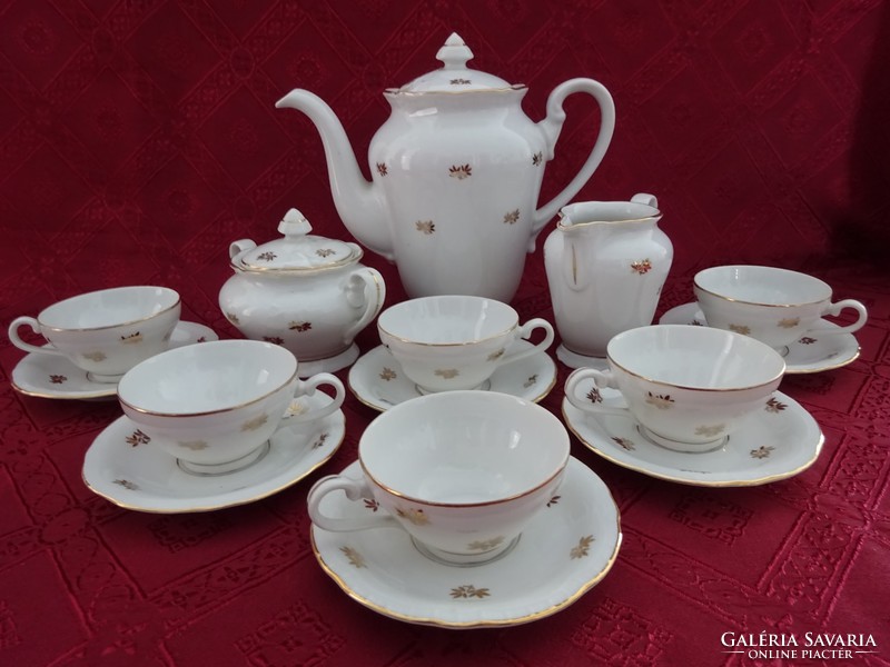 Czechoslovak porcelain coffee set with gold pattern and border. He has!