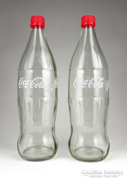 1A771 Két darab Olasz Coca Cola üveg palack 1 Liter 2016