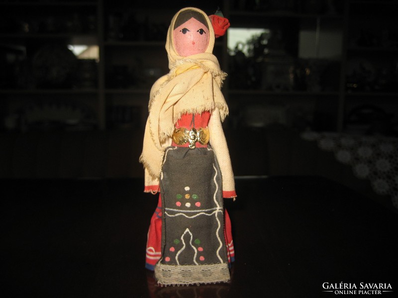 Baby in traditional costume / wood and textile / 14 cm from the 60's
