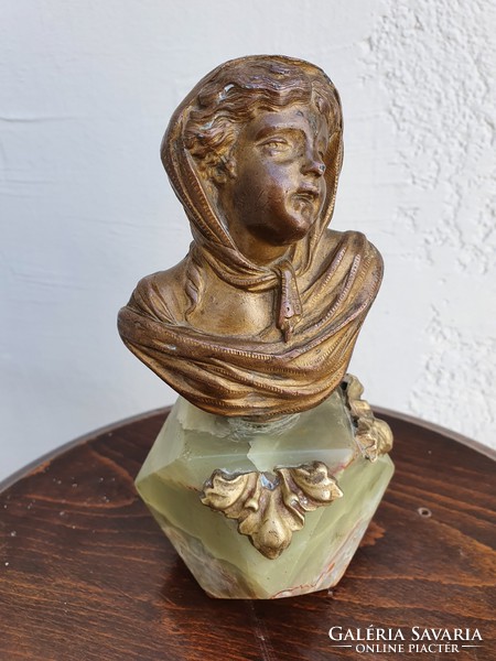 Art Nouveau female bust statue