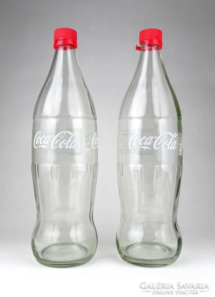 1A772 Két darab Olasz Coca Cola üveg palack 1 Liter 2016