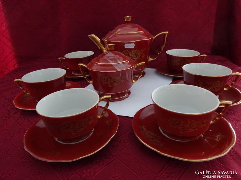Zsolnay porcelain tea set for 6 people. He has!