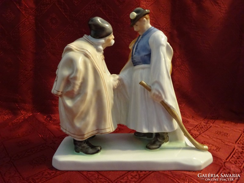 Herend beautiful porcelain figurine, farewell shepherds, length 22 cm. He has!