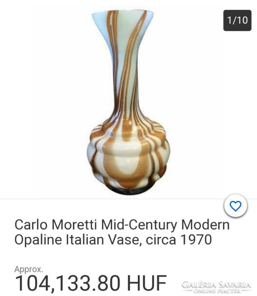 Carlo Moretti munkája, olasz opál üveg, 1970 körül.