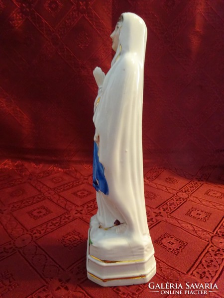 Német porcelán figura, szűz Mária szobor, magassága 20,5 cm. Jelzése 804. Vanneki!
