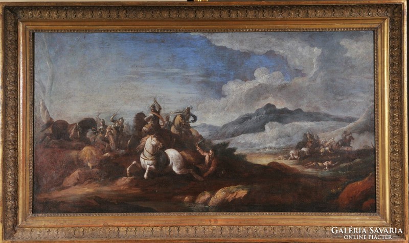 Antonio Calzanak tulajdonítva(Verona, 1653 - 1725): 17. századi csatajelenet