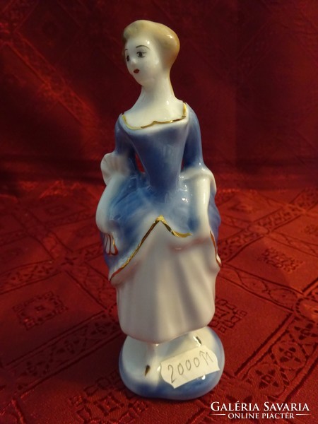 German porcelain figurine, baroque lady, height 13.5 cm. He has!