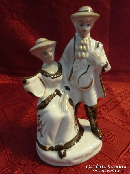 German porcelain figure, musician pair, height 16 cm. He has!