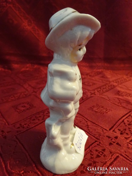 German porcelain figurine, boy with dog, height 13 cm. He has!