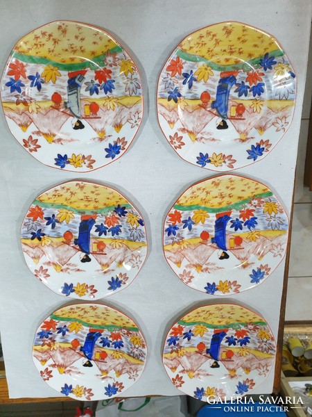 Japán porcelán süteményes készlet 